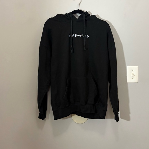 Rue21 Black Hoodie with White Text - Picture 2 of 8